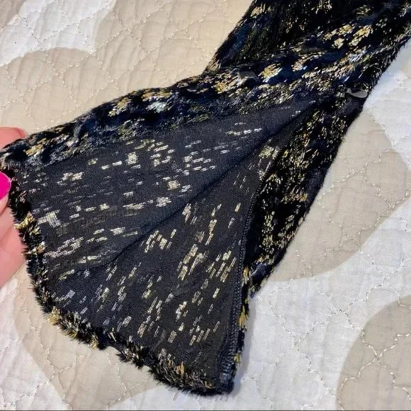 NWT Elie Tahari Black Gold V Faux Wrap Velvet Fuzzy Peplum Blouse Size 2 $365 a1 - Picture 6 of 12